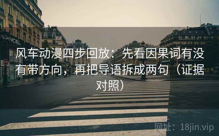 风车动漫四步回放：先看因果词有没有带方向，再把导语拆成两句（证据对照）